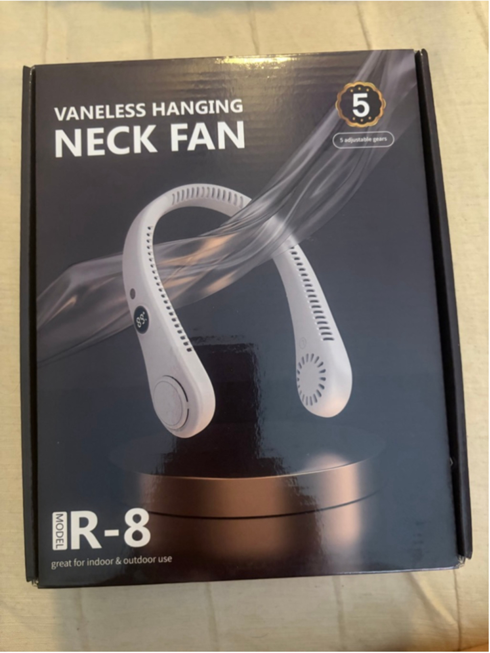 Pink Rechargeable Hanging Neck Fan